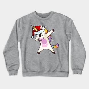 Dabbing Unicorn Shirt Hip Hop Dab Santa Hat Christmas Shirt I Crewneck Sweatshirt